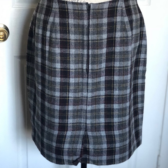 Plaid Wool Skirt - Picture 5 of 7